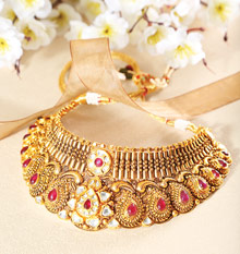 Real Gold Kundan jewellery Designs